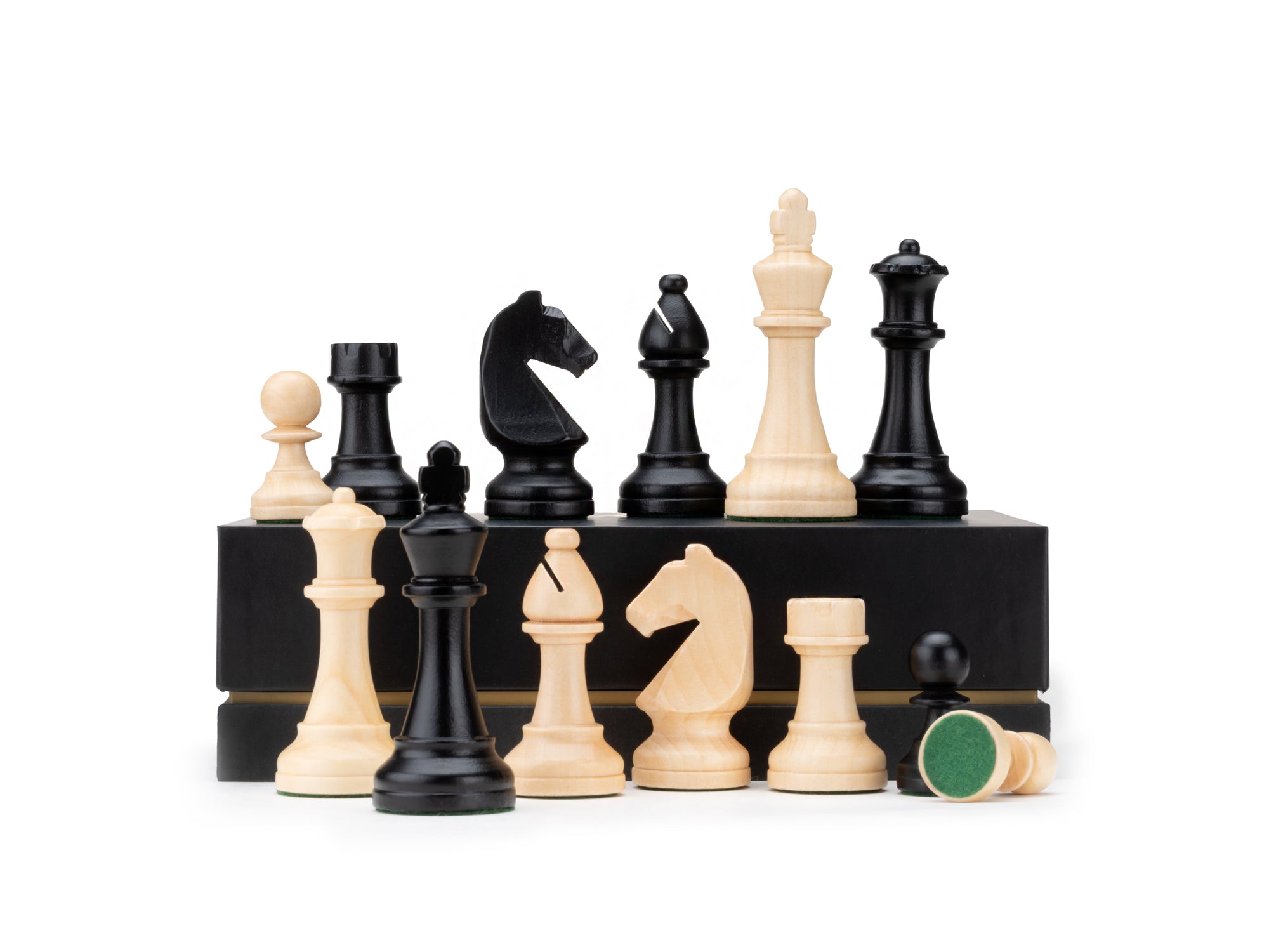 A&A Premium Wooden Staunton Chess Pieces - King Height 3"/7.6cm