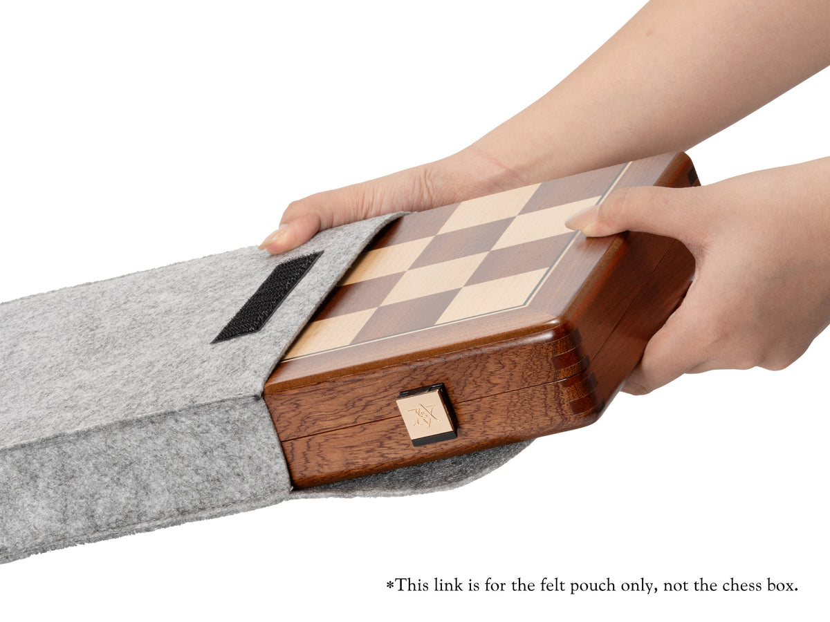 A&A CHESS CHESS ACCESSORIES A&A Wooden Folding Chessboard Storage Felt Bag