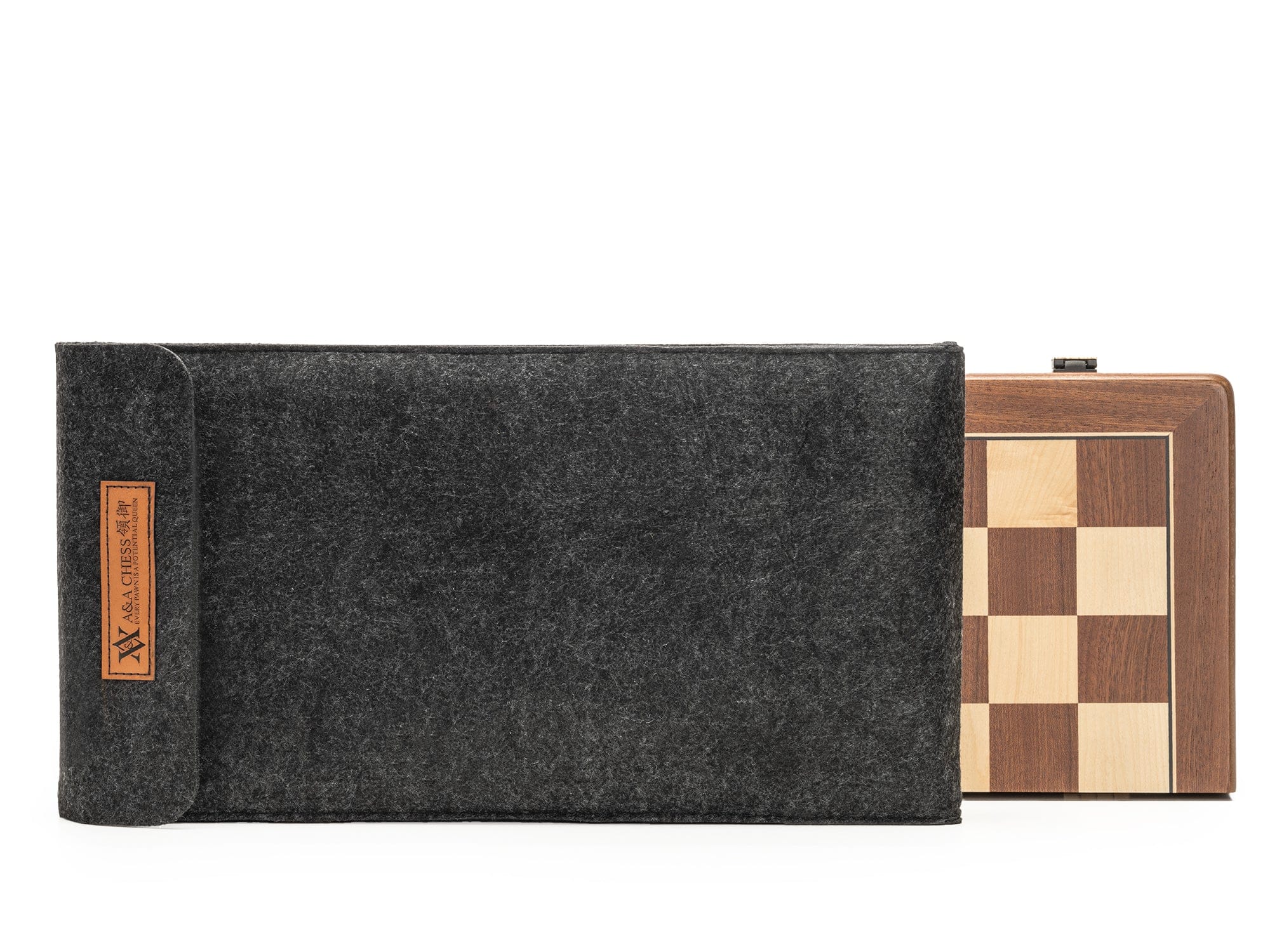 A&A CHESS CHESS ACCESSORIES A&A Wooden Folding Chessboard Storage Felt Bag