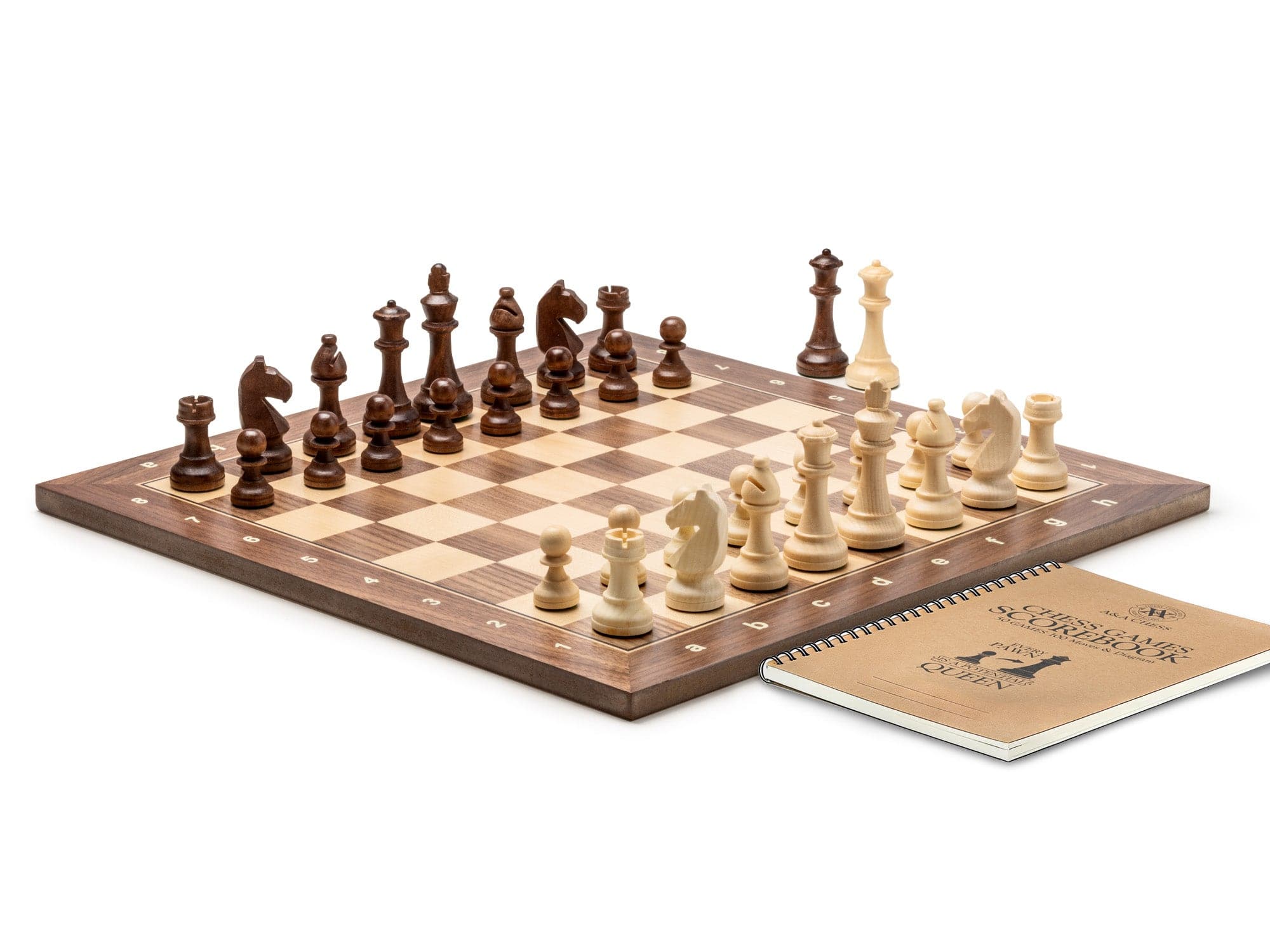 A&A CHESS CHESS SET A&A 15.5'' Wooden Traveling Chess with Carrying Bag