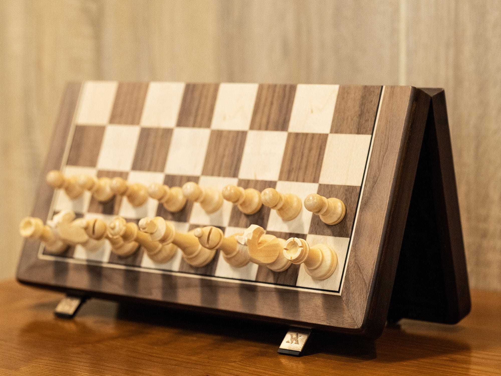A&A CHESS CHESS SET A&A 15" Magnetic Wooden Walnut Finish Folding Chess Sets