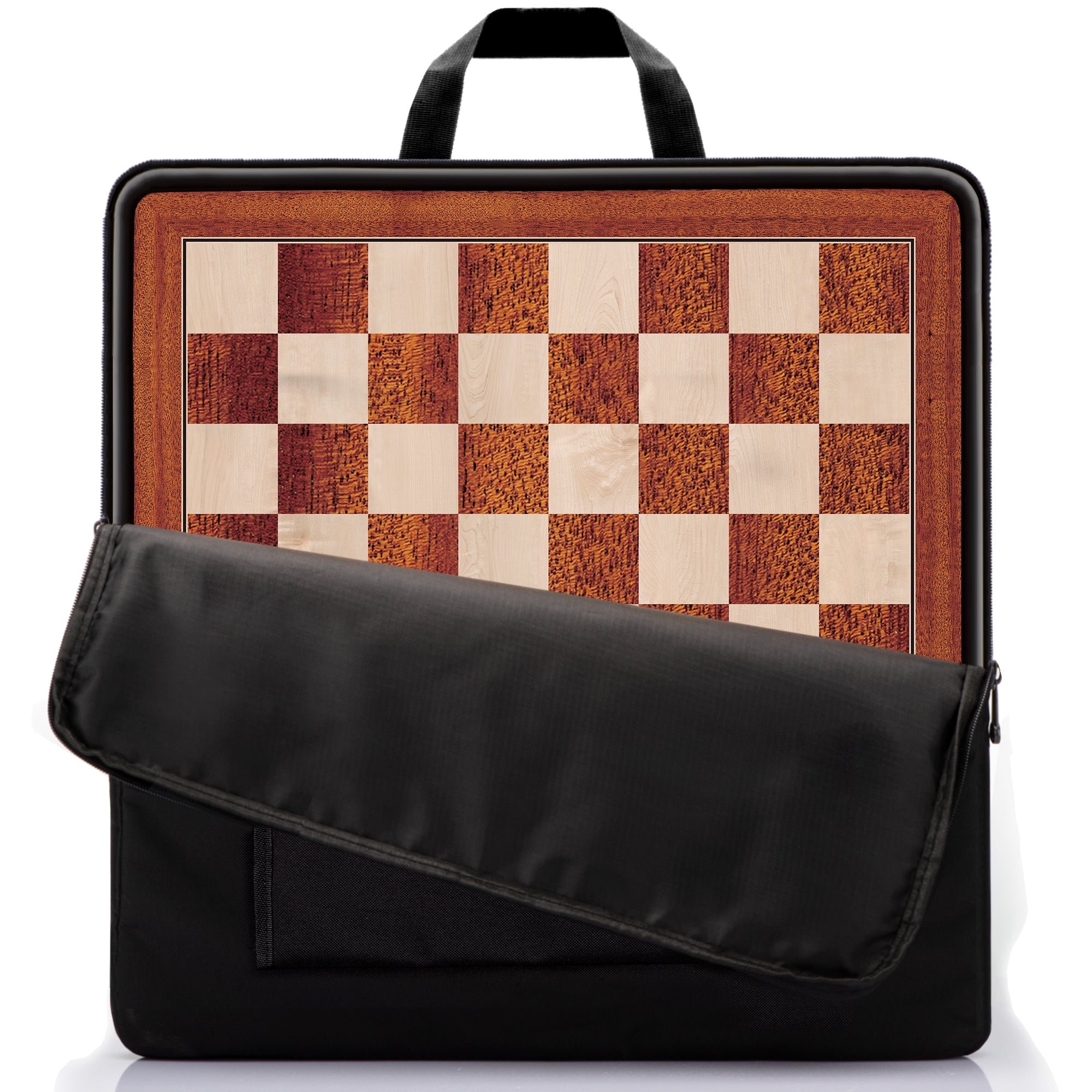 A&A 17.25" Professional Wooden Tournament Chess Board/Mahogany & Maple Inlaid / 1.75" Squares w/o Notation