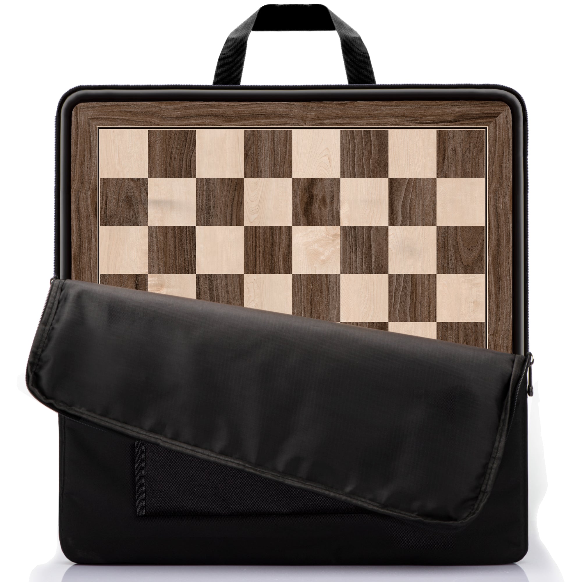 A&A 17.25" Professional Wooden Tournament Chess Board/Walnut & Maple Inlaid / 1.75" Squares w/o Notation