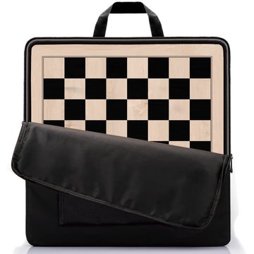 A&A 21.25" Professional Wooden Tournament Chess Board/Ebony Wood & Maple Inlay / 2.25" Squares w/o Notation