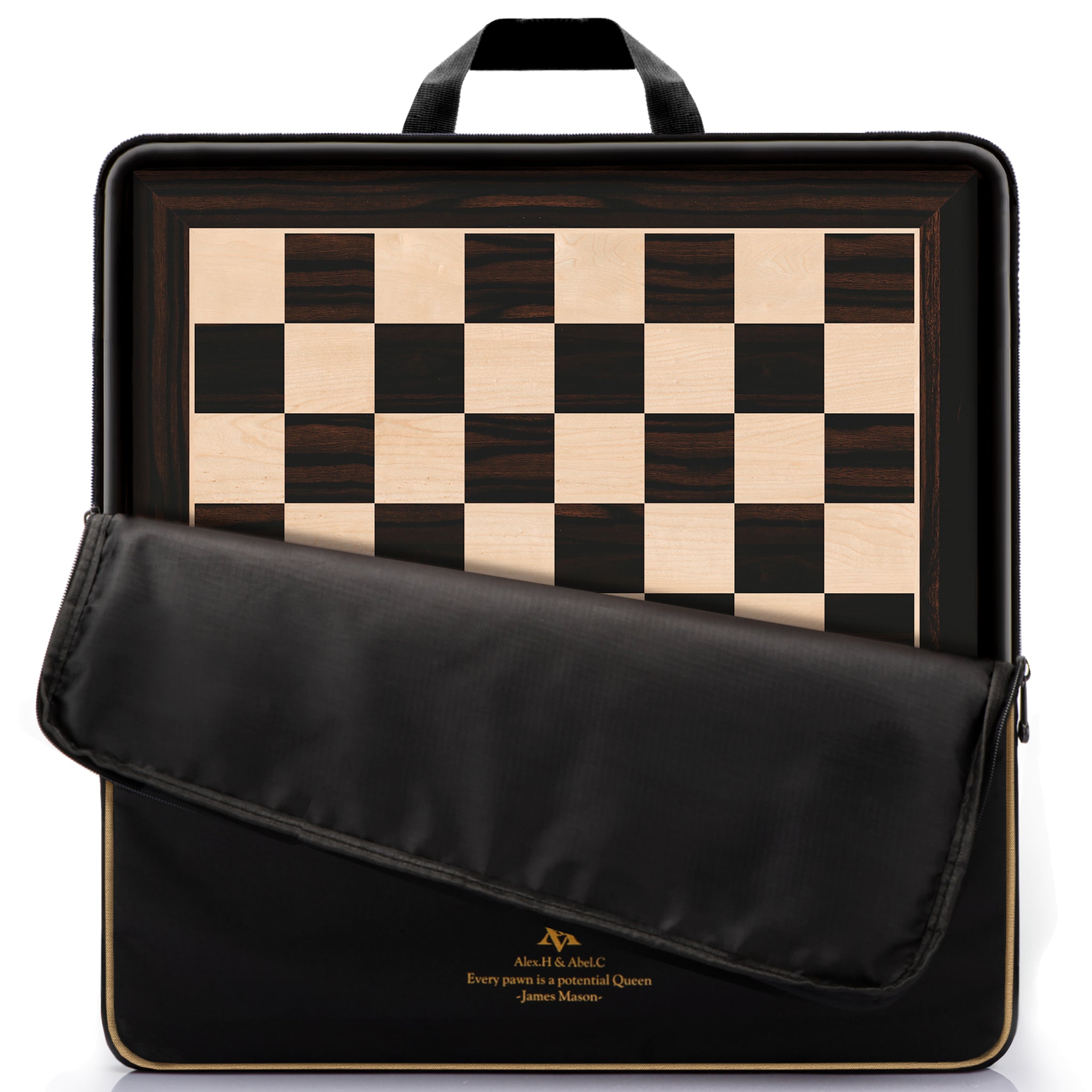 21.25" Professional Wooden Tournament Chess Board/African Palisander & Maple Inlaid / 2.0" Squares w/o Notation