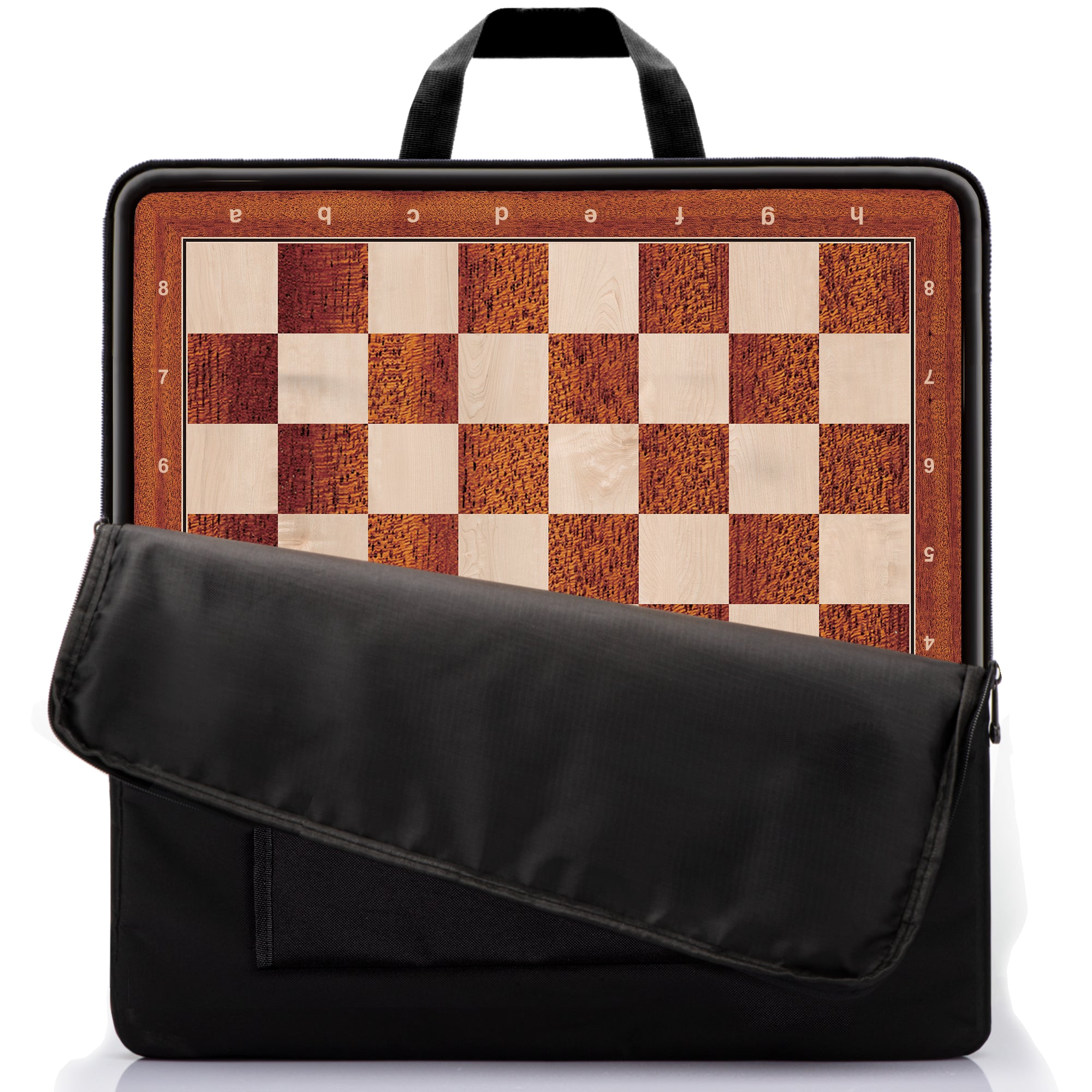 A&A 17.25" Professional Wooden Tournament Chess Board/Mahogany & Maple Inlaid / 1.75" Squares w/Notation