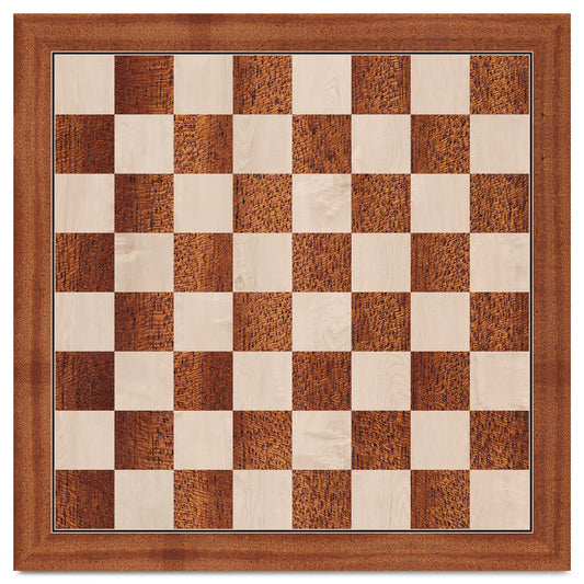 A&A 18.875" Professional Wooden Tournament Chess Board/Mahogany & Maple Inlaid / 2.0" Squares w/o Notation