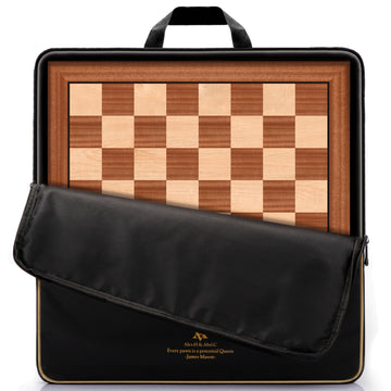 21.25" Professional Wooden Tournament Chess Board / Mahogany & Maple Inlaid / 2.0" Squares w/o Notation