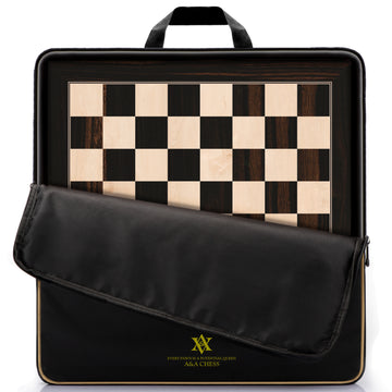 A&A 18.875" Professional Wooden Tournament Chess Board/African Palisander & Maple Inlaid / 2.0" Squares w/o Notation