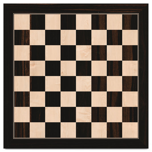 A&A 21.25" Professional Wooden Tournament Chess Board/African Palisander & Maple Inlay / 2.25" Squares w/o Notation