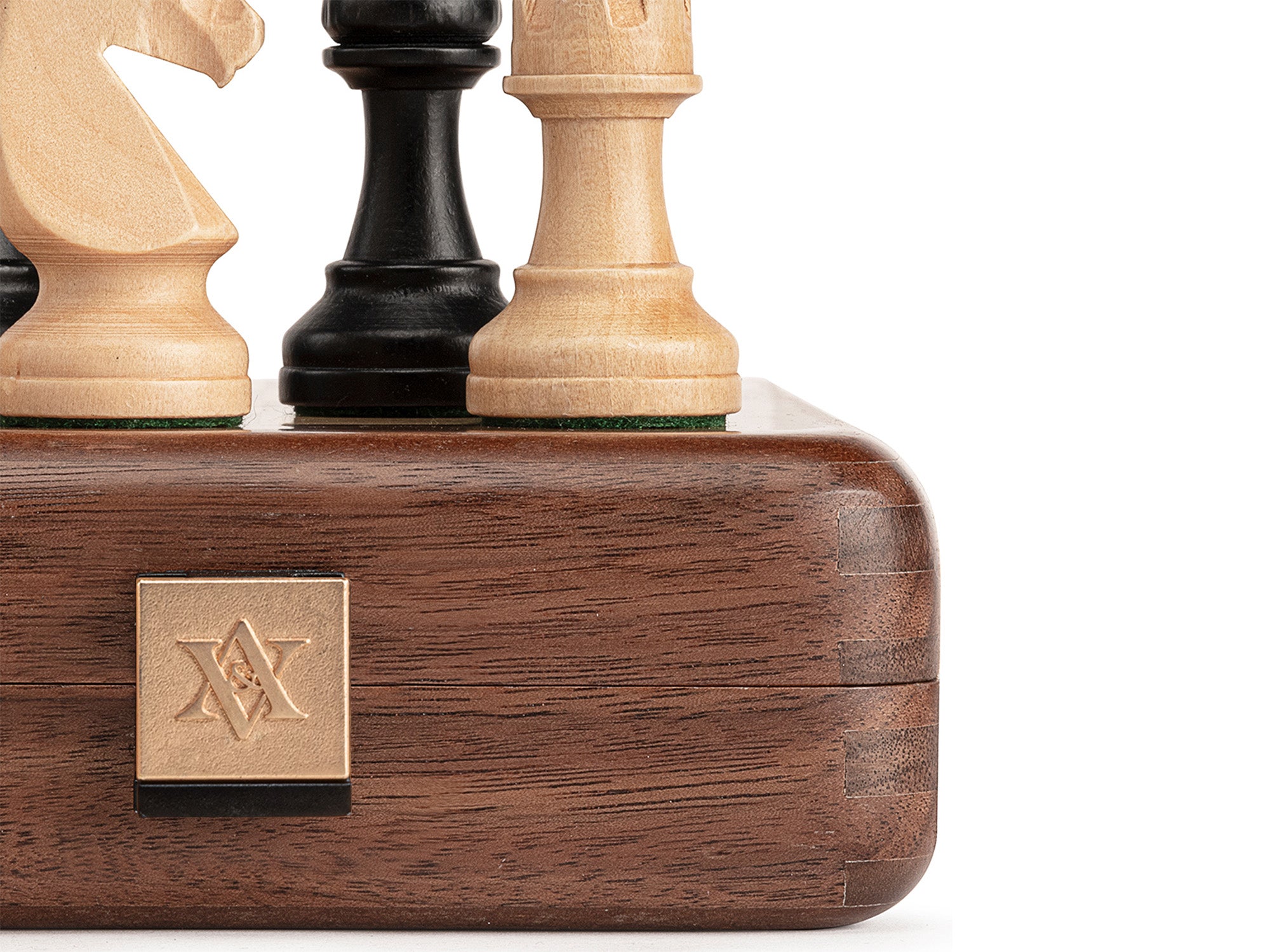 A&A 15'' Premium Walnut Wood Folding Chess Set