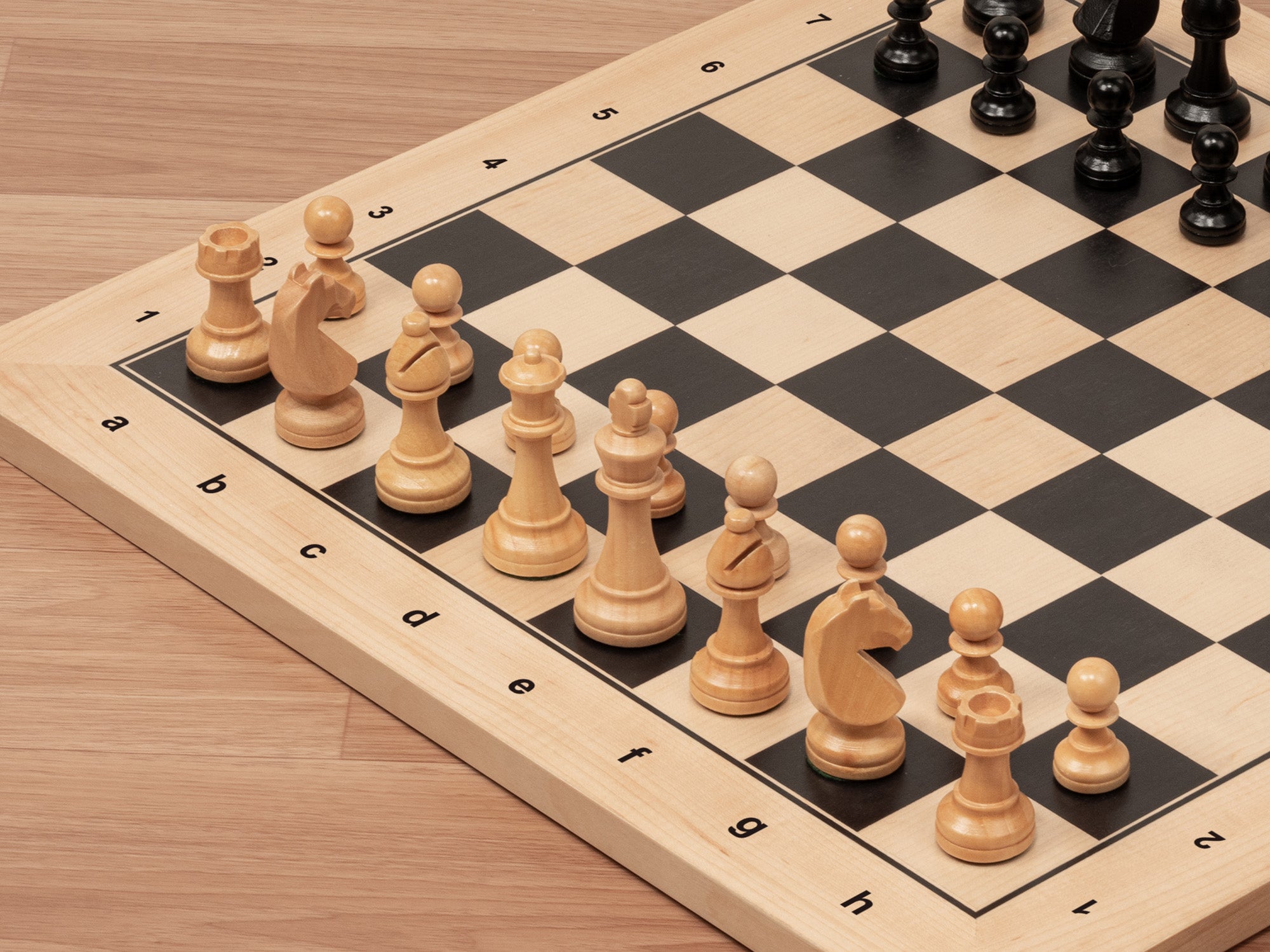 A&A  Ebony Wood & Maple Inlaid Wooden Chess Boards