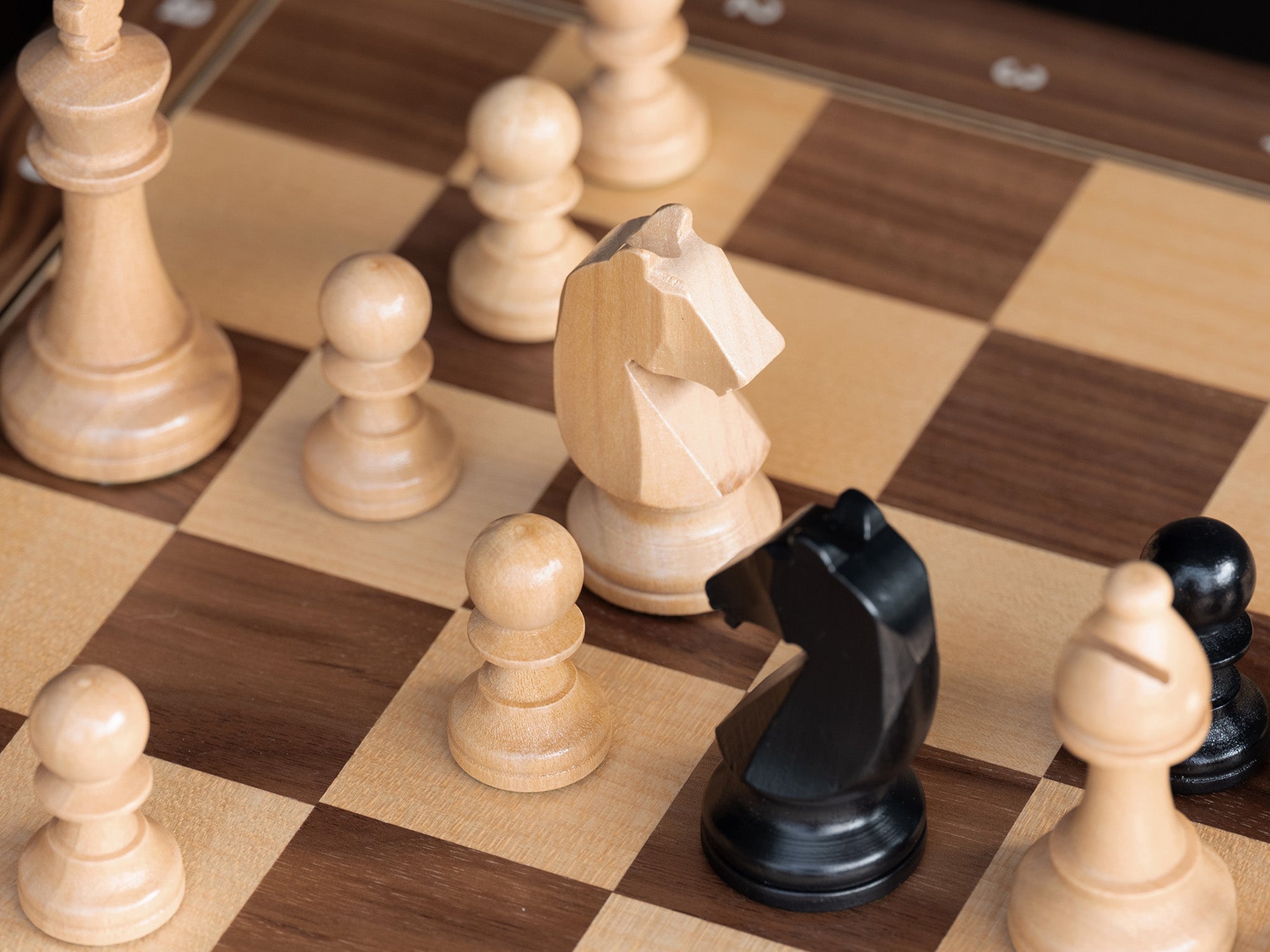 A&A Premium Wooden Staunton Chess Pieces - King Height 3.75"/3‘’