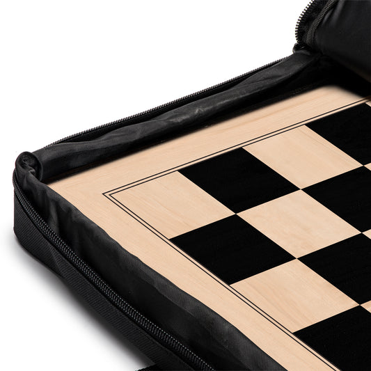 A&A 17.25" Professional Wooden Tournament Chess Board/Ebony Wood & Maple Inlay / 1.75" Squares w/o Notation