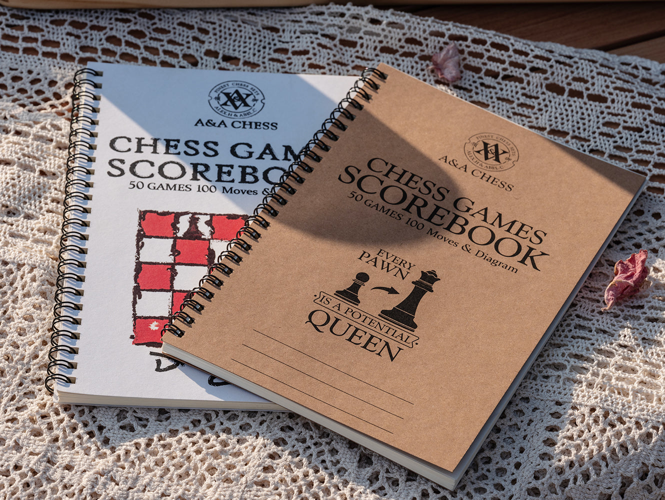 A&A Eye-Protection Chess Scorebook/Matches, Score Pad / 50 Games / 100 Moves / 2 Pack