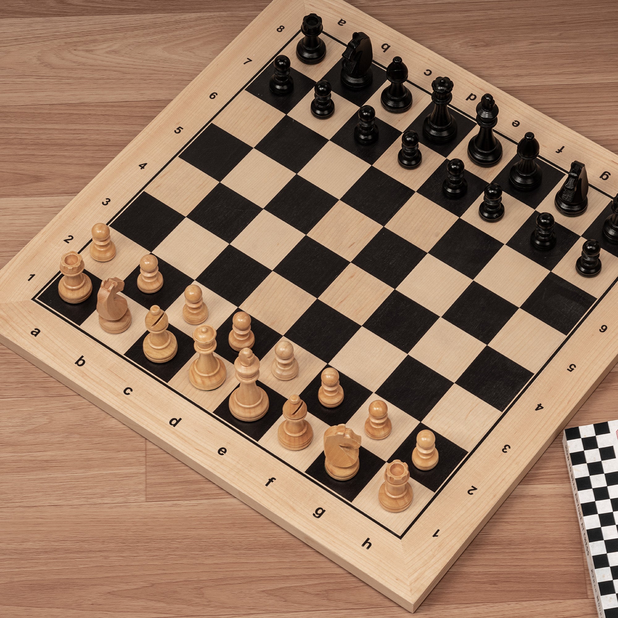 A&A  Ebony Wood & Maple Inlaid Wooden Chess Boards