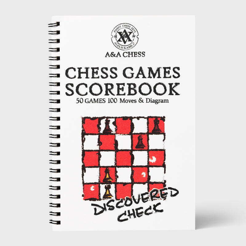 A&A Tournaments Chess Scorebook / 50 Games / 100 Moves / 2 Pack with Hand-Drawn Style Cover