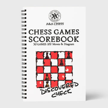 A&A Tournaments Chess Scorebook / 50 Games / 100 Moves / 2 Pack with Hand-Drawn Style Cover