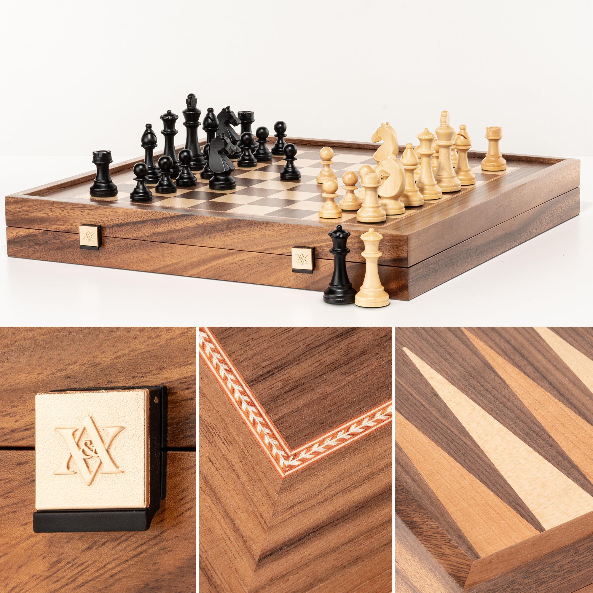 A&A 16'' Premium Wooden 3-in-1 Combination Game Set