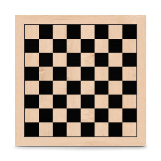 A&A 21.25" Professional Wooden Tournament Chess Board/Maple & Ebonized Wood Inlay / 2.25" Squares w/o Notation