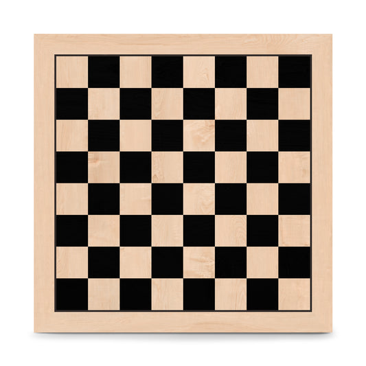 21.25" Professional Wooden Tournament Chess Board/Maple & Ebonized Wood Inlay / 2.25" Squares w/o Notation
