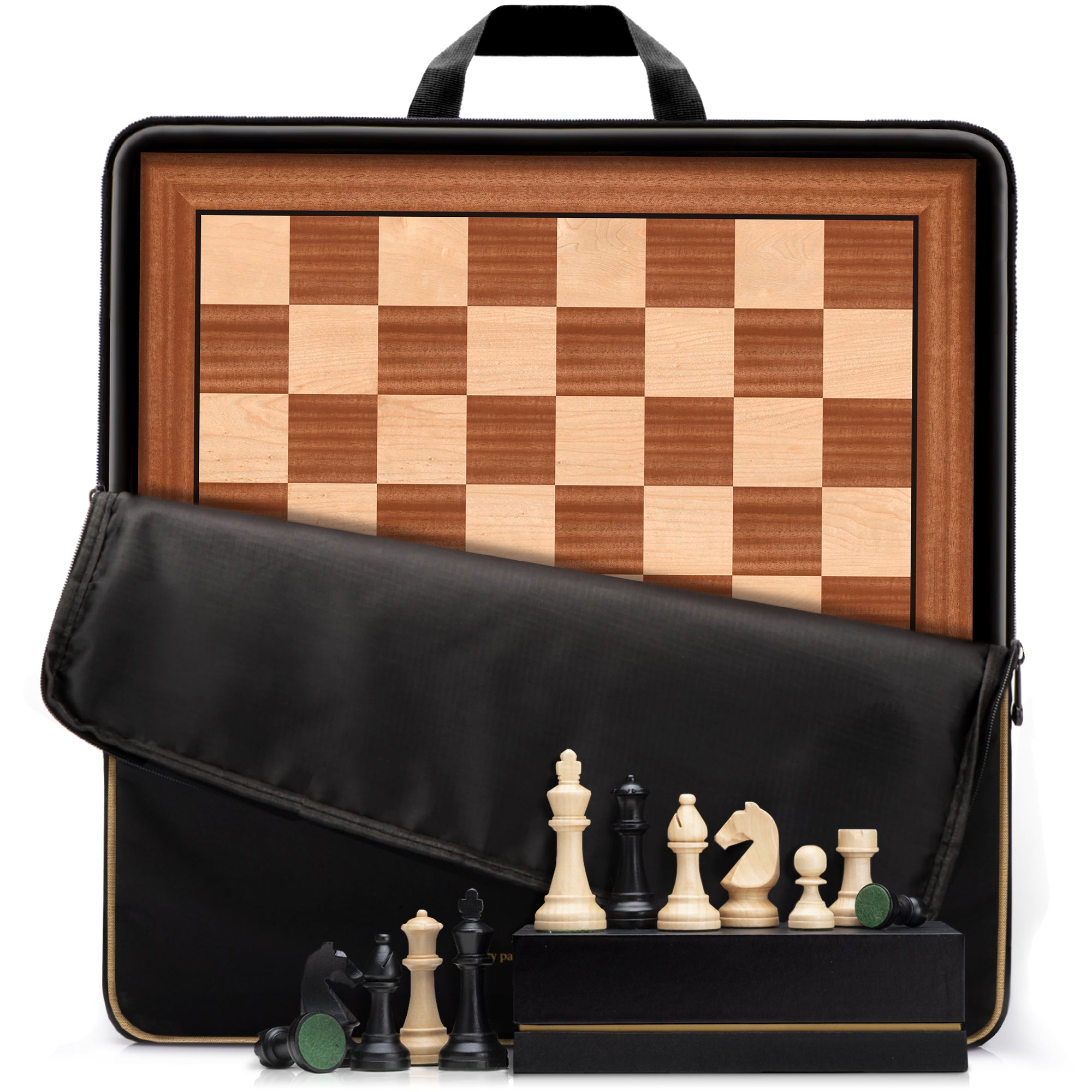 A&A 21.25" Professional Wooden Tournament Chess Board / Mahogany & Maple Inlaid / 2.0" Squares w/o Notation