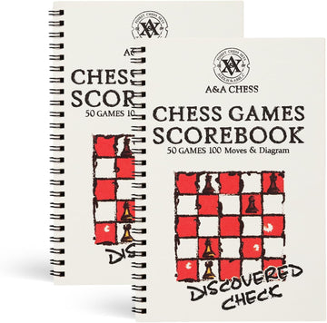 A&A Eye-Protection Chess Scorebook / 50 Games / 100 Moves / 2 Pack