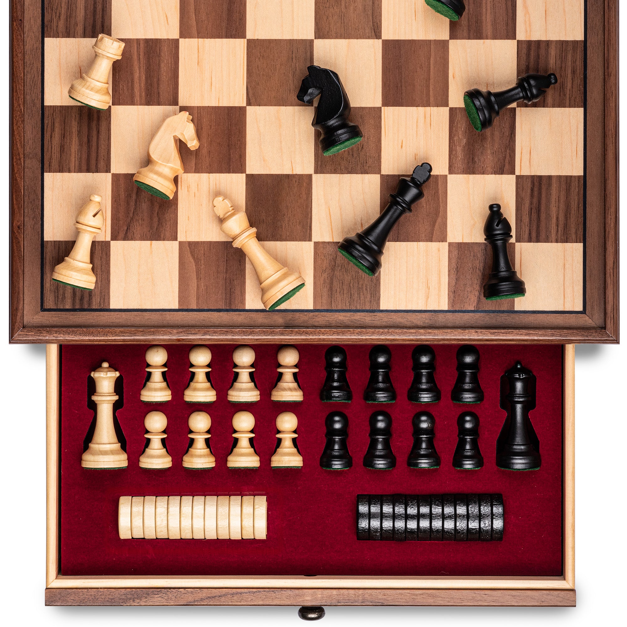 15in Foldable Walnut And Maple Wood sale Magnetic Chess Set