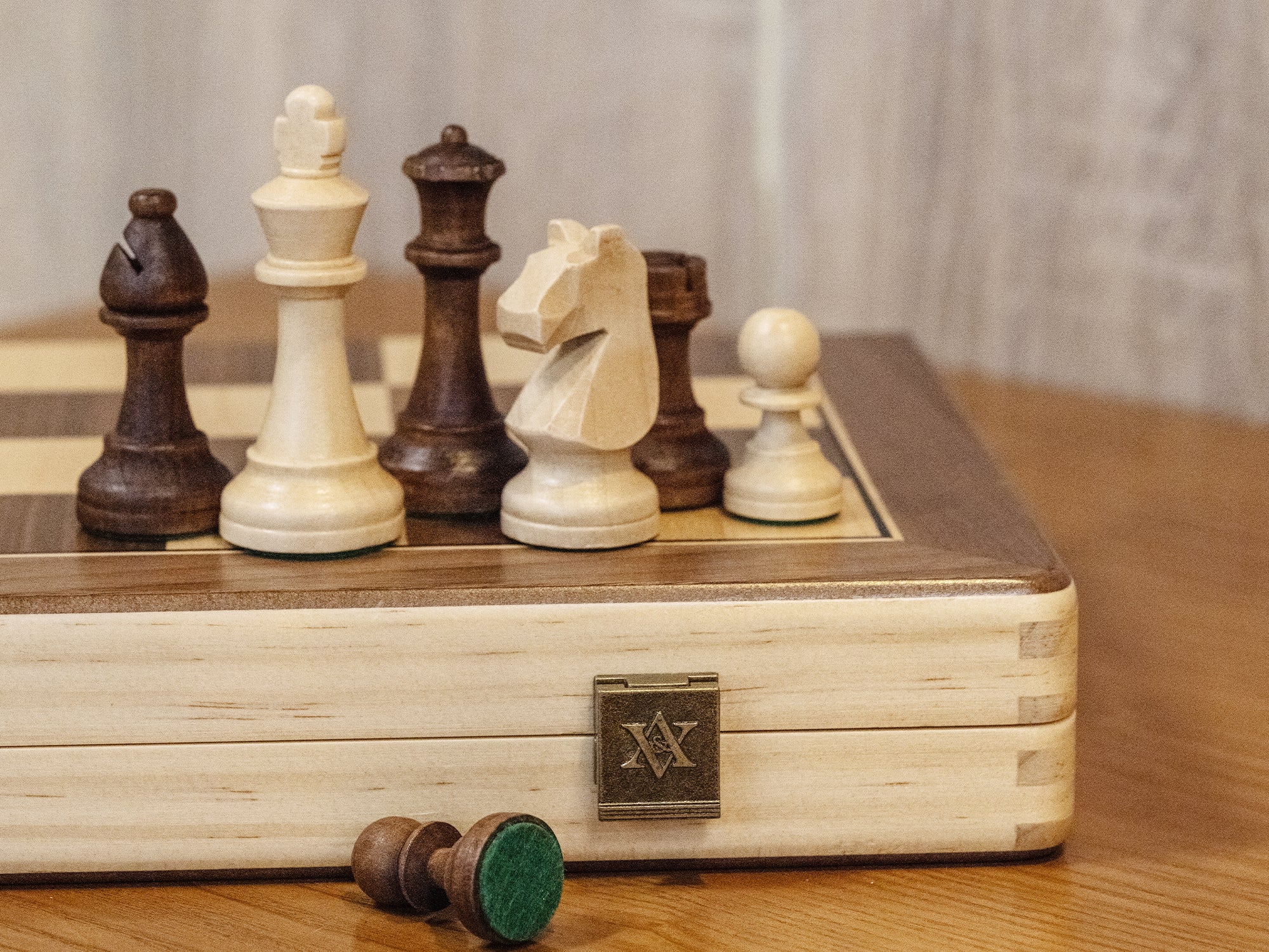 natural wood chess set