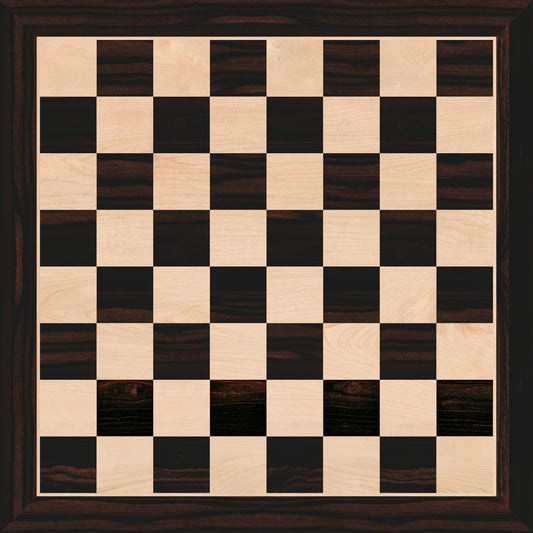 A&A 21.25" Professional Wooden Tournament Chess Board/African Palisander & Maple Inlaid / 2.0" Squares w/o Notation