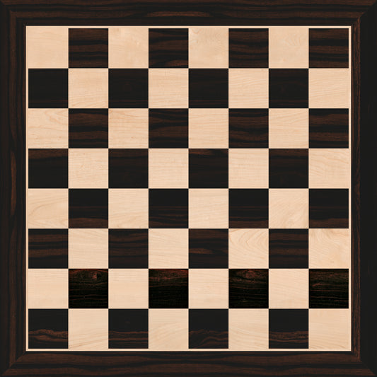 21.25" Professional Wooden Tournament Chess Board/African Palisander & Maple Inlaid / 2.0" Squares w/o Notation