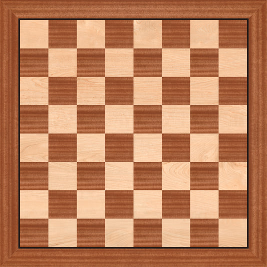 21.25" Professional Wooden Tournament Chess Board / Mahogany & Maple Inlaid / 2.0" Squares w/o Notation