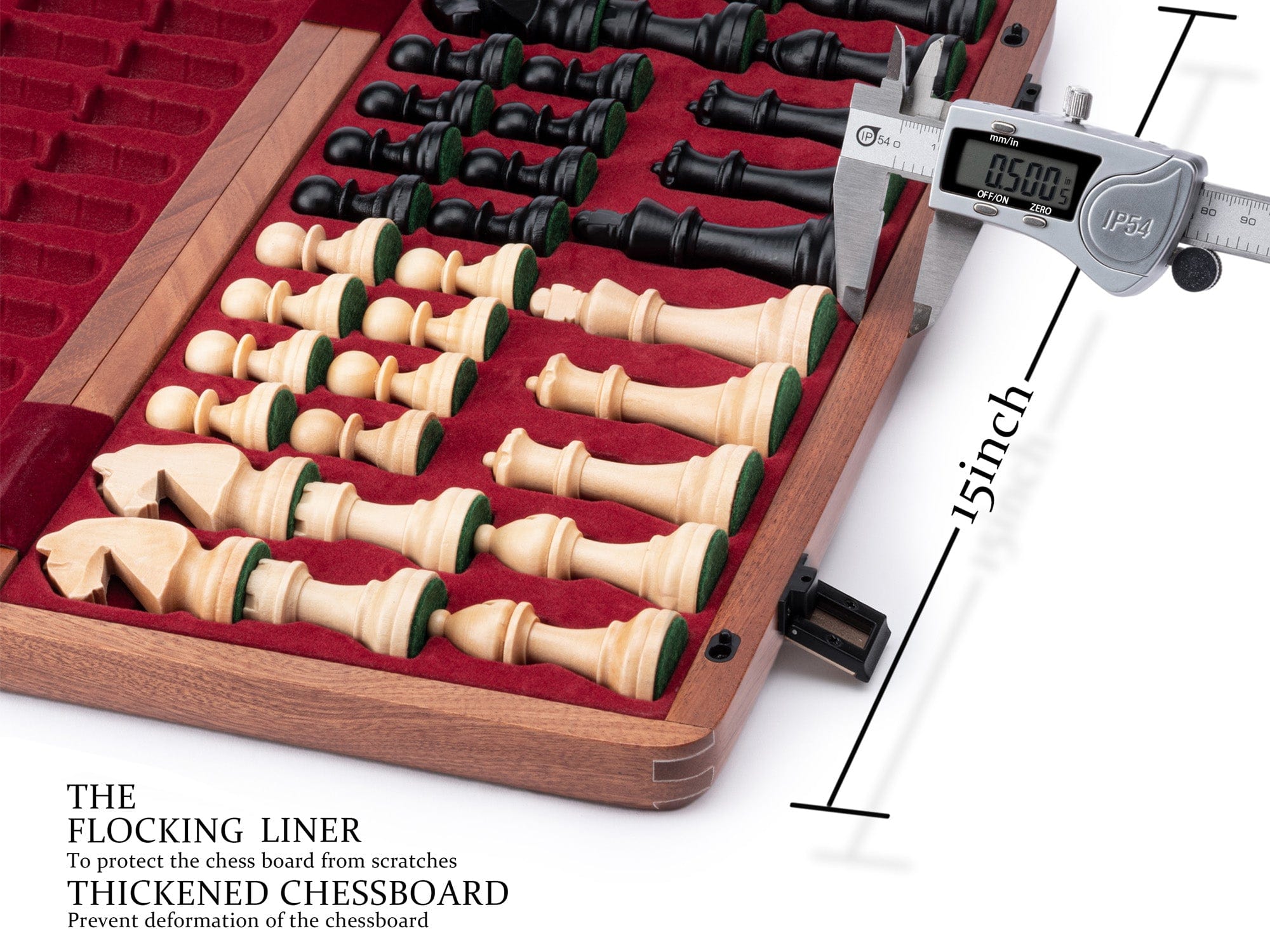 A&A CHESS CHESS A&A 15'' Premium Mahogany Wood Folding Chess Set