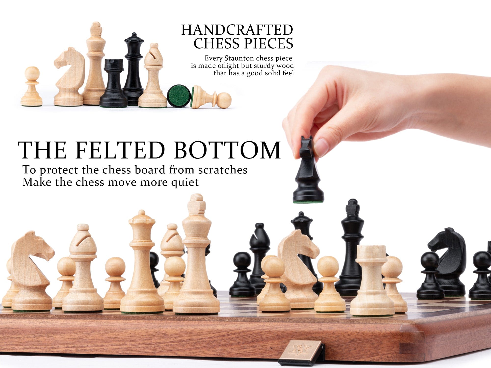 A&A CHESS CHESS A&A 15'' Premium Mahogany Wood Folding Chess Set