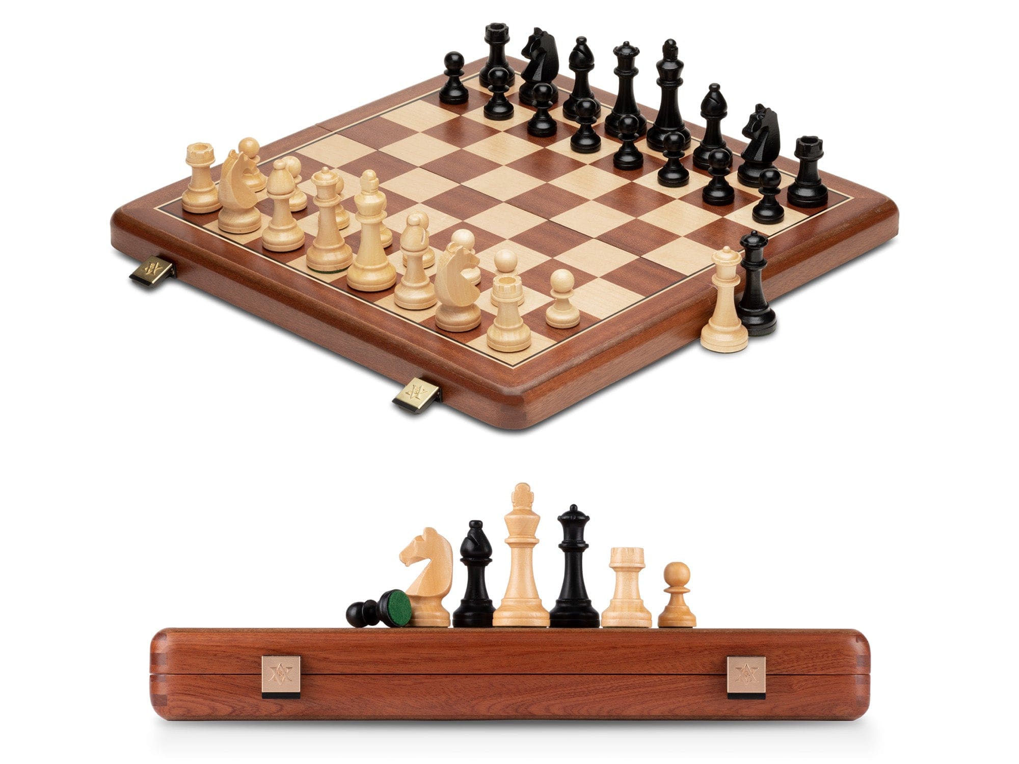 A&A CHESS CHESS A&A 15'' Premium Mahogany Wood Folding Chess Set