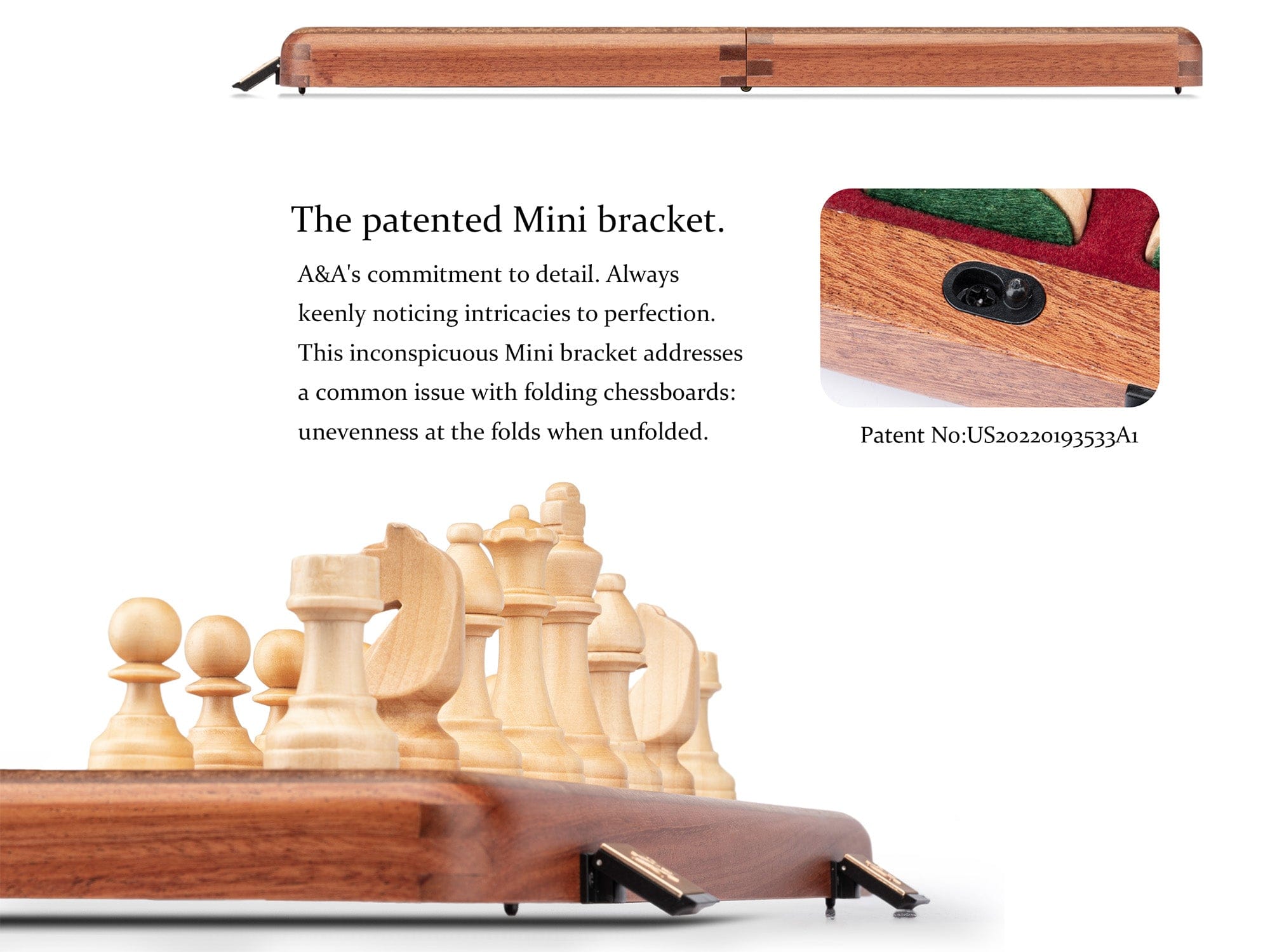 A&A CHESS CHESS A&A 15'' Premium Mahogany Wood Folding Chess Set