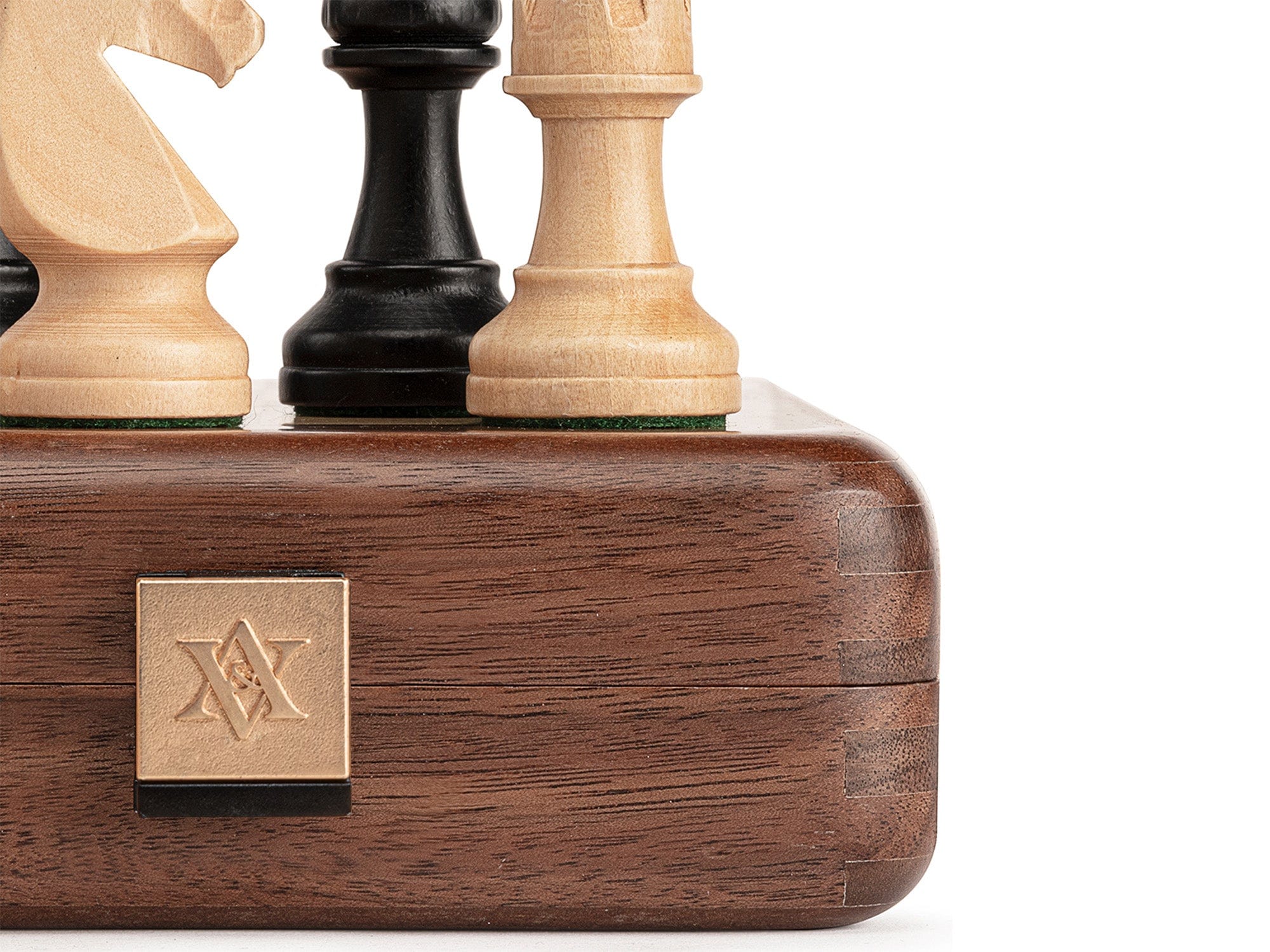 A&A CHESS CHESS A&A 15'' Premium Walnut Wood Folding Chess Set