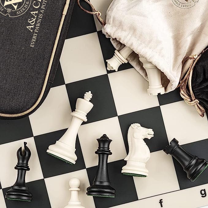 A&A CHESS CHESS A&A 20''*20'' Silicone & Plastic Traveling Chess Set w/ Storage Bag