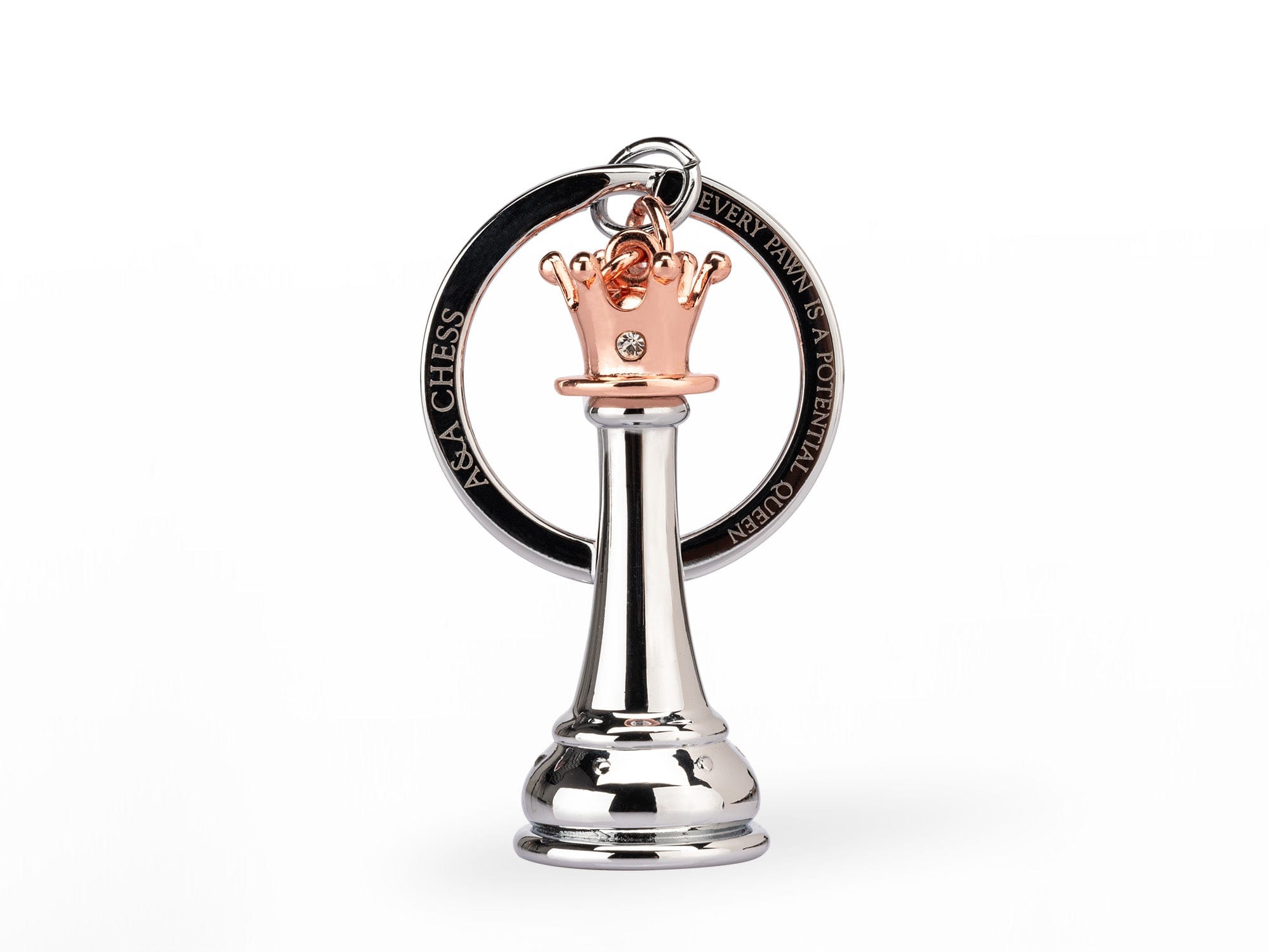 A&A CHESS CHESS ACCESSORIES Rose Gold - Queen A&A Premium King/Queen Piece Keychain