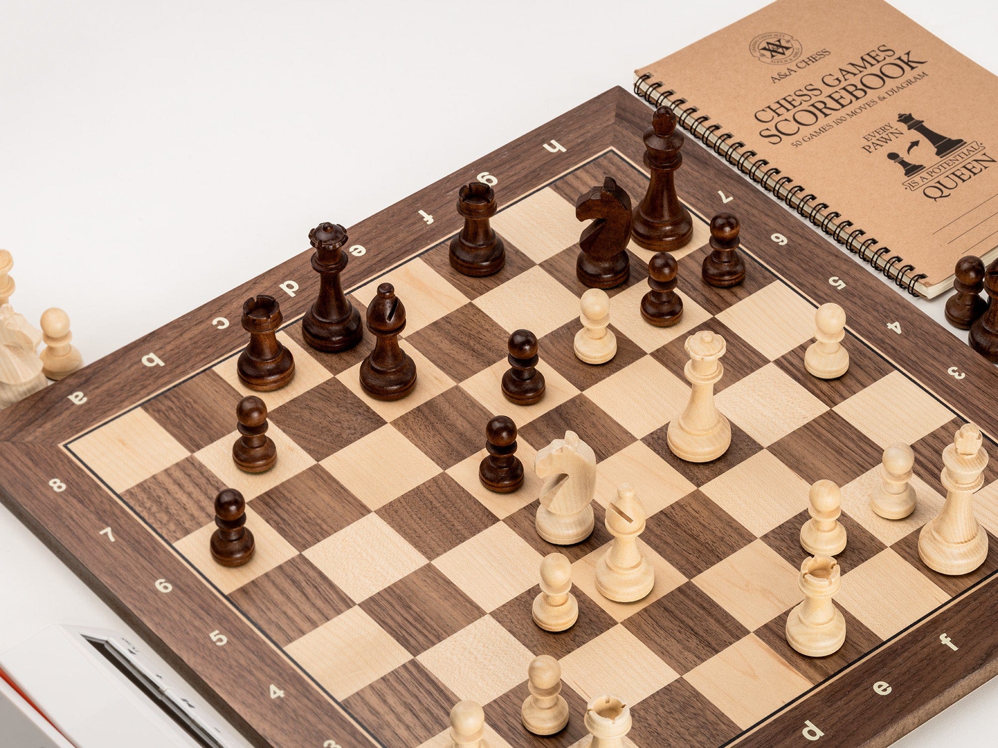 A&A CHESS CHESS SET A&A 15.5'' Wooden Traveling Chess with Carrying Bag