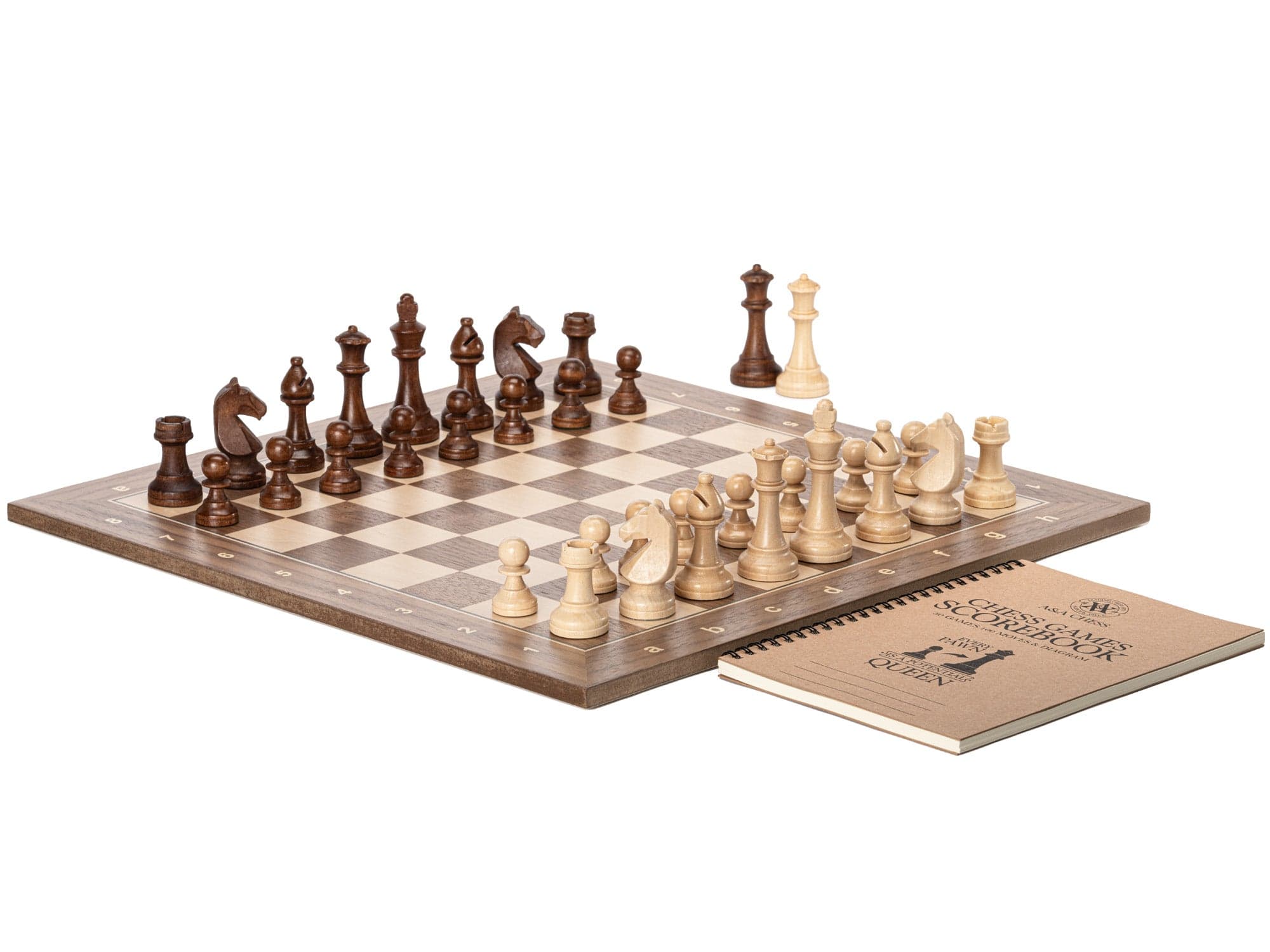 A&A CHESS CHESS SET A&A 15.5'' Wooden Traveling Chess with Carrying Bag