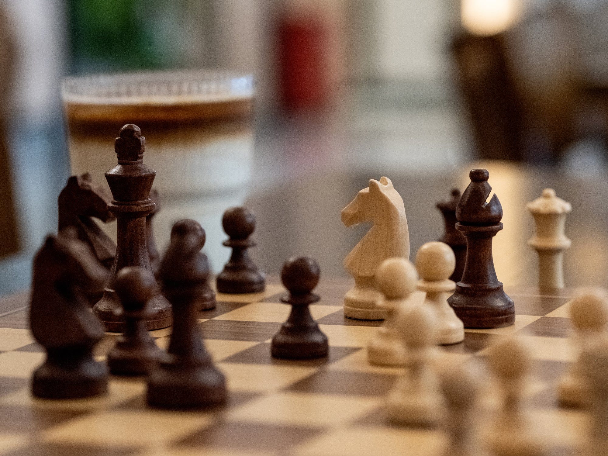 A&A CHESS CHESS SET A&A 15" Magnetic Wooden Walnut Finish Folding Chess Sets