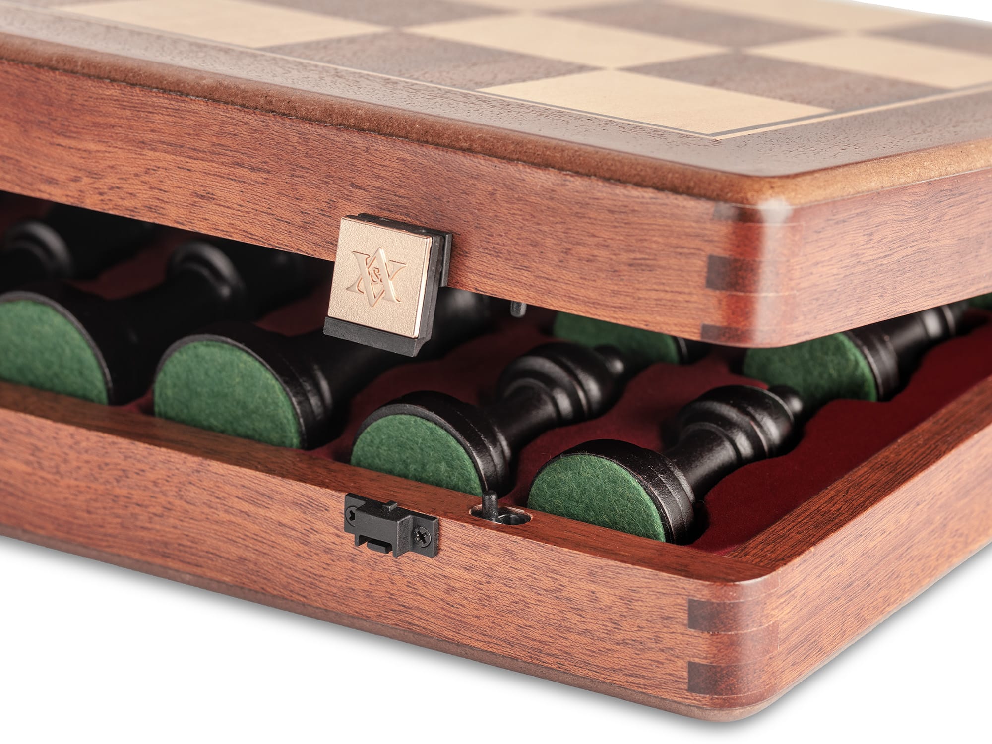 A&A CHESS CHESS SET A&A 19'' Premium Mahogany Wood Folding Chess Set
