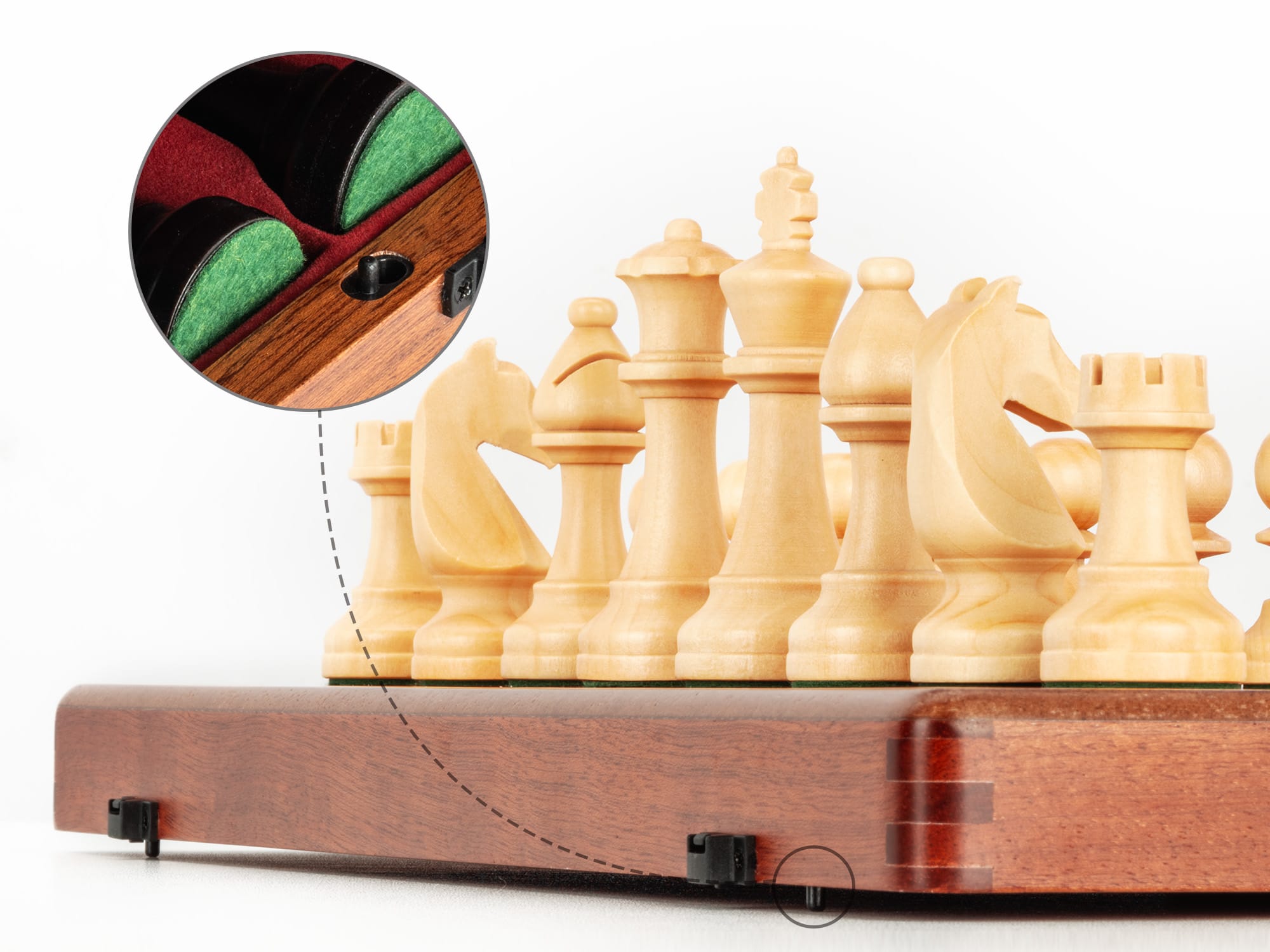A&A 19'' Premium Mahogany Wood Folding Chess Set
